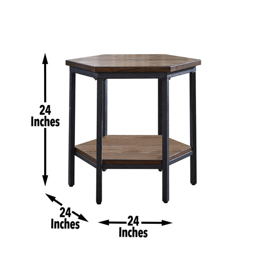 Ultimo - Hexagon End Table - Brown – End Tables by Steve Silver Furniture at Furniture Wholesale Plus , Nashville furniture store