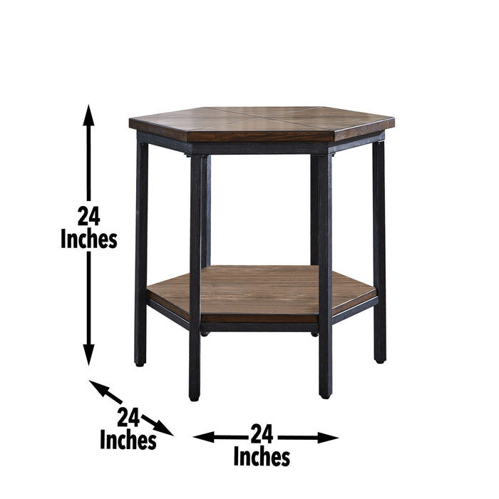 Ultimo - Hexagon End Table - Brown – End Tables by Steve Silver Furniture at Furniture Wholesale Plus , Nashville furniture store