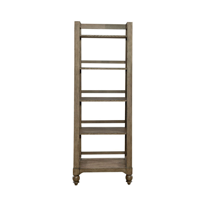 Americana Farmhouse - Wood Leaning Pier Bookcase - Dusty Taupe – Piers by Liberty Furniture at Furniture Wholesale Plus , Nashville furniture store