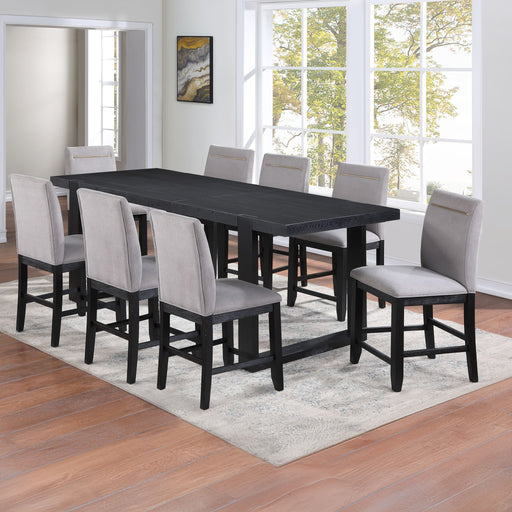 Yves - 9 Piece Counter Set - Black – 8 + Piece Dining Room Sets by Steve Silver Furniture at Furniture Wholesale Plus , Nashville furniture store