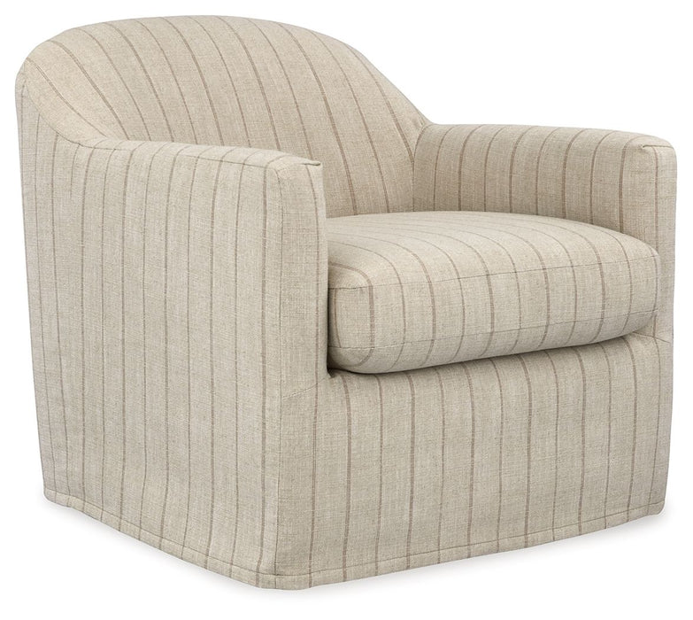 Valwick - Swivel Accent Chair - Cream / Brown – Swivel Chairs by Signature Design by Ashley® at Furniture Wholesale Plus , Nashville furniture store