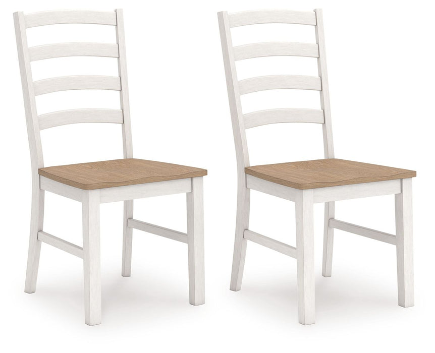 Purlaney - Dining Room Side Chair (Set of 2) - Antique White / Natural – Chair Sets by Signature Design by Ashley® at Furniture Wholesale Plus , Nashville furniture store