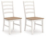Purlaney - Dining Room Side Chair (Set of 2) - Antique White / Natural – Chair Sets by Signature Design by Ashley® at Furniture Wholesale Plus , Nashville furniture store
