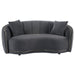 Brookside - Velvet Upholstered Curved Loveseat - Dark Gray – Stationary Loveseats by CoasterEveryday at Furniture Wholesale Plus , Nashville furniture store