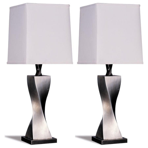 Keene - Tapered Shade Table Lamp Silver (Set of 2) - Distressed Silver - Premium Lamp Sets from CoasterEveryday - Just $249! Shop now at Furniture Wholesale Plus  We are the best furniture store in Nashville, Hendersonville, Goodlettsville, Madison, Antioch, Mount Juliet, Lebanon, Gallatin, Springfield, Murfreesboro, Franklin, Brentwood