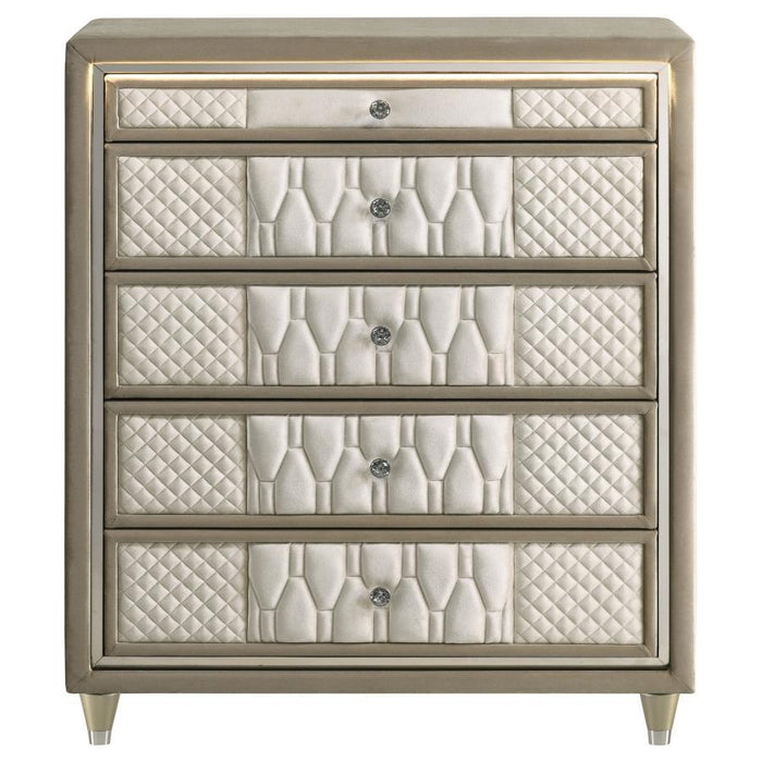 Lorient - 5-Drawer LED Chest Of Drawers - Ivory And Camel – Accent Chests by Coaster Fine Furniture at Furniture Wholesale Plus , Nashville furniture store