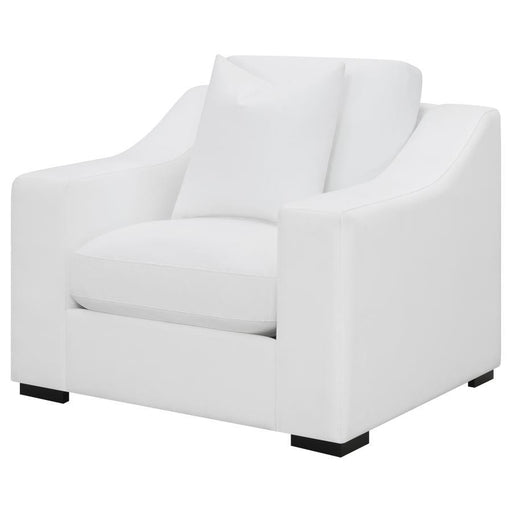 Ashlyn - Upholstered Sloped Arm Accent Chair - White - Premium Accent Chairs from CoasterElevations - Just $819! Shop now at Furniture Wholesale Plus  We are the best furniture store in Nashville, Hendersonville, Goodlettsville, Madison, Antioch, Mount Juliet, Lebanon, Gallatin, Springfield, Murfreesboro, Franklin, Brentwood