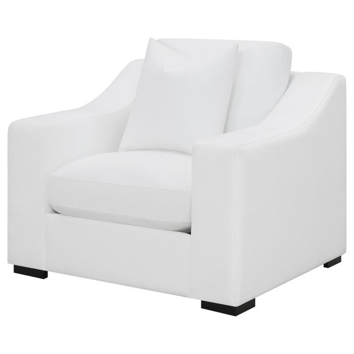 Ashlyn - Upholstered Sloped Arm Accent Chair - White - Premium Accent Chairs from CoasterElevations - Just $819! Shop now at Furniture Wholesale Plus  We are the best furniture store in Nashville, Hendersonville, Goodlettsville, Madison, Antioch, Mount Juliet, Lebanon, Gallatin, Springfield, Murfreesboro, Franklin, Brentwood