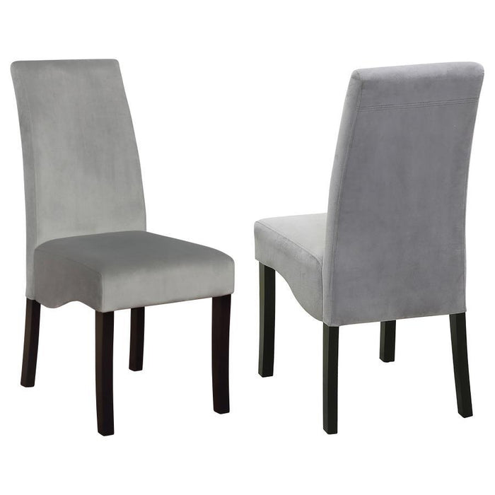 Stanton - Upholstered Dining Side Chairs (Set of 2) - Gray – Chair Sets by CoasterEssence at Furniture Wholesale Plus , Nashville furniture store