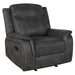 Lawrence - Upholstered Padded Arm Glider Recliner - Charcoal - Premium Glider Chairs from CoasterEveryday - Just $599! Shop now at Furniture Wholesale Plus  We are the best furniture store in Nashville, Hendersonville, Goodlettsville, Madison, Antioch, Mount Juliet, Lebanon, Gallatin, Springfield, Murfreesboro, Franklin, Brentwood