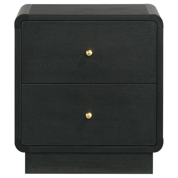 Cavelle - 2-Drawer Nightstand Bedside Table - Black – Accent Nightstands by Coaster Fine Furniture at Furniture Wholesale Plus , Nashville furniture store