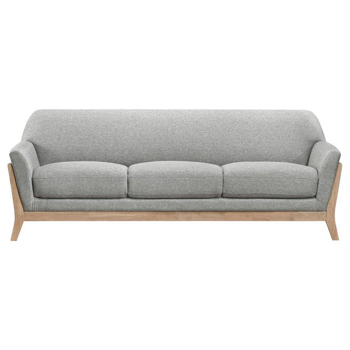 Vaughn - Fabric Upholstered Flared Arm Sofa - Gray – Stationary Sofas by Coaster Fine Furniture at Furniture Wholesale Plus , Nashville furniture store