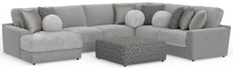 Canyon - 4 Piece Sectional With Cuddler Seat Cushions, Included Accent Pillows And Cocktail Ottoman (Left Side Facing Chaise) - Platinum – 2 Piece Living Room Sets by Jackson at Furniture Wholesale Plus , Nashville furniture store