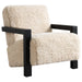 Fitzroy - Faux Fur Upholstered Chair Solid Wood Arms - Latte – Arm Chairs by Coaster Fine Furniture at Furniture Wholesale Plus , Nashville furniture store