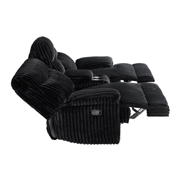 Admiral - Motion Loveseat With Console - Black – Reclining Loveseats by Elements International at Furniture Wholesale Plus , Nashville furniture store