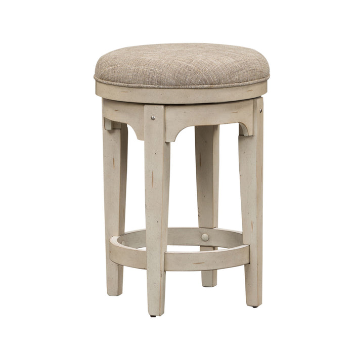 Morgan Creek - Console Swivel Stool - Antique White / Wirebrushed Tobacco Accents – Counter Height (24"-27") by Liberty Furniture at Furniture Wholesale Plus , Nashville furniture store
