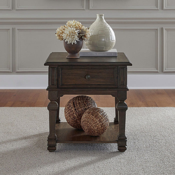 Providence Park - Drawer End Table - Chateau Brown – End Tables by Liberty Furniture at Furniture Wholesale Plus , Nashville furniture store