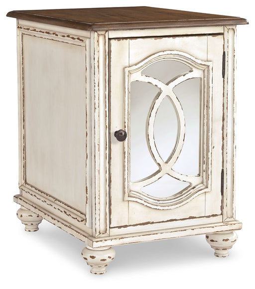Realyn - Chair Side End Table - Insert Mirror - White / Brown – End Tables by Signature Design by Ashley® at Furniture Wholesale Plus , Nashville furniture store