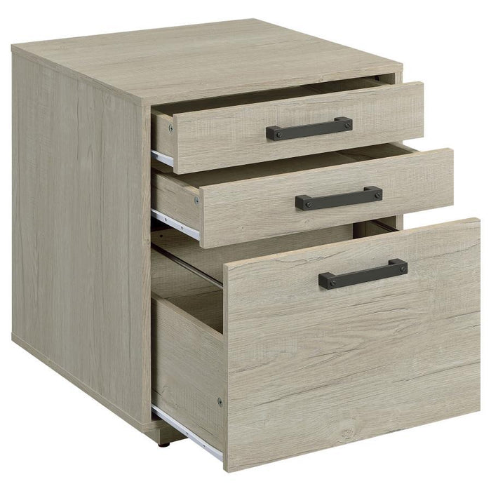 Loomis - 3-Drawer Home Office File Cabinet - Whitewashed Gray – Filing Cabinets by CoasterEssence at Furniture Wholesale Plus , Nashville furniture store