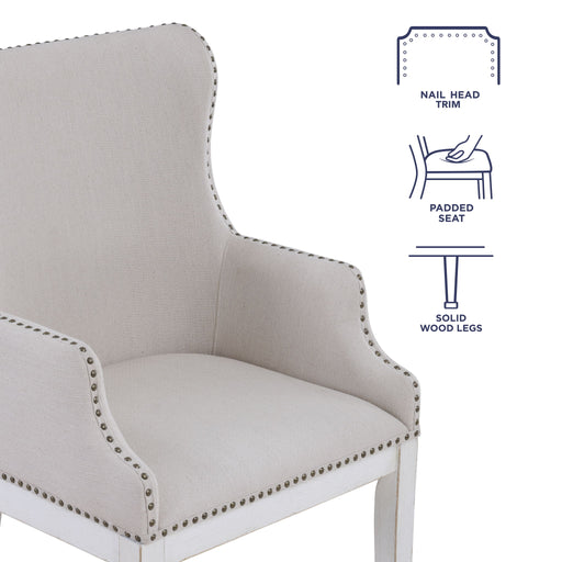 Warren - Arm Chair (Set of 2) - White – Chair Sets by Steve Silver Furniture at Furniture Wholesale Plus , Nashville furniture store