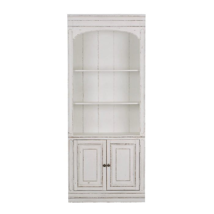 Magnolia Manor - Bunching Bookcase - Antique White – Standard Bookcases by Liberty Furniture at Furniture Wholesale Plus , Nashville furniture store