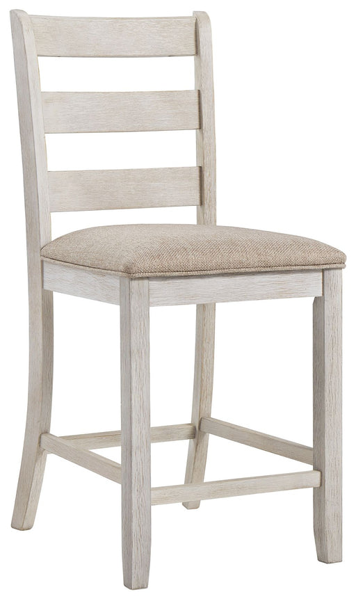 Skempton - White - Upholstered Barstool (Set of 2) - Premium Stool Sets from Signature Design by Ashley® - Just $218! Shop now at Furniture Wholesale Plus  We are the best furniture store in Nashville, Hendersonville, Goodlettsville, Madison, Antioch, Mount Juliet, Lebanon, Gallatin, Springfield, Murfreesboro, Franklin, Brentwood