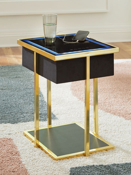 Rexwell - Accent Table With Speaker - Black / Gold Finish – Accent Tables by Signature Design by Ashley® at Furniture Wholesale Plus , Nashville furniture store