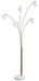 Taliya - Metal Arc Lamp  - Champagne / White – Floor Lamps by Signature Design by Ashley® at Furniture Wholesale Plus , Nashville furniture store