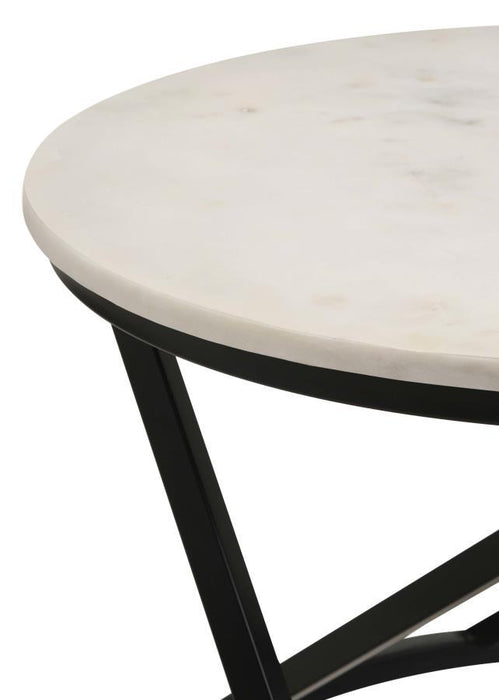Miguel - Round Marble Top Coffee Table - White And Black – Coffee Tables by CoasterEssence at Furniture Wholesale Plus , Nashville furniture store