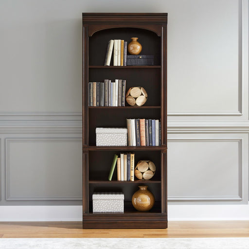 Brayton Manor - Jr Executive Open Bookcase - Cognac – Standard Bookcases by Liberty Furniture at Furniture Wholesale Plus , Nashville furniture store