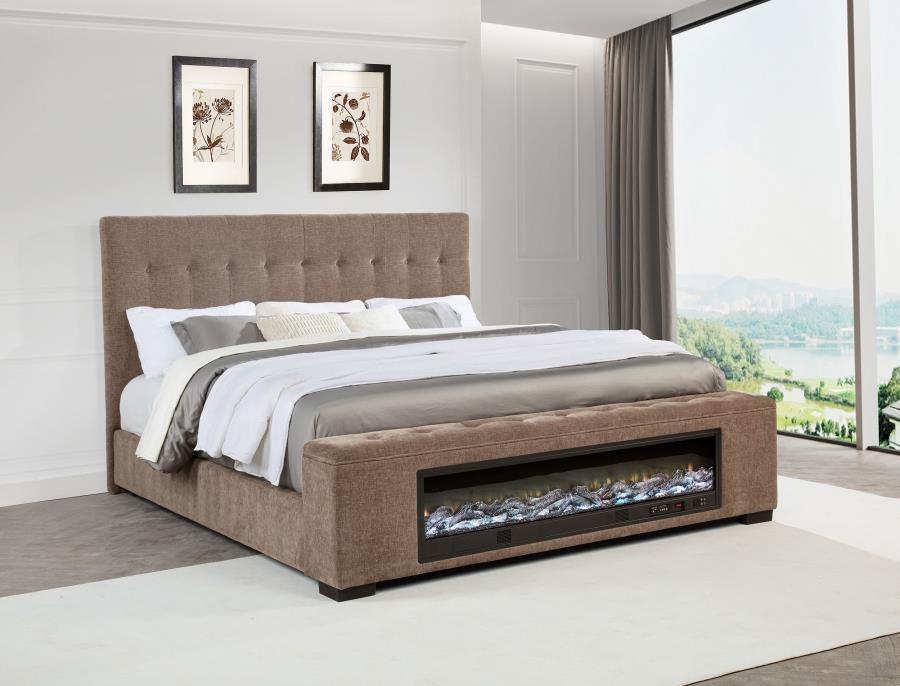 Senna - Upholstered Audio Flame Visualizer Bed – Upholstered Beds by Coaster Fine Furniture at Furniture Wholesale Plus , Nashville furniture store