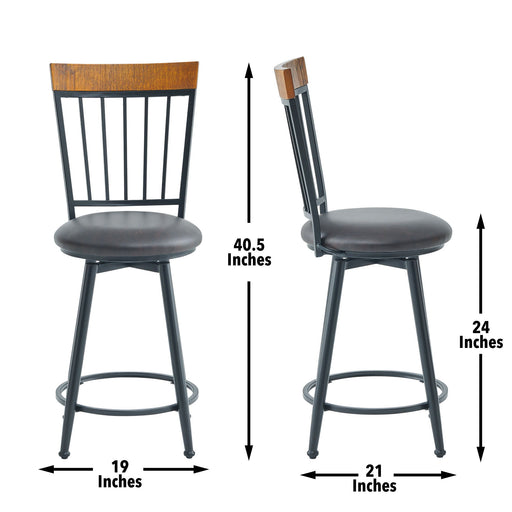 Tyler - Swivel Counter Chair (Set of 2) - Dark Gray – Chair Sets by Steve Silver Furniture at Furniture Wholesale Plus , Nashville furniture store