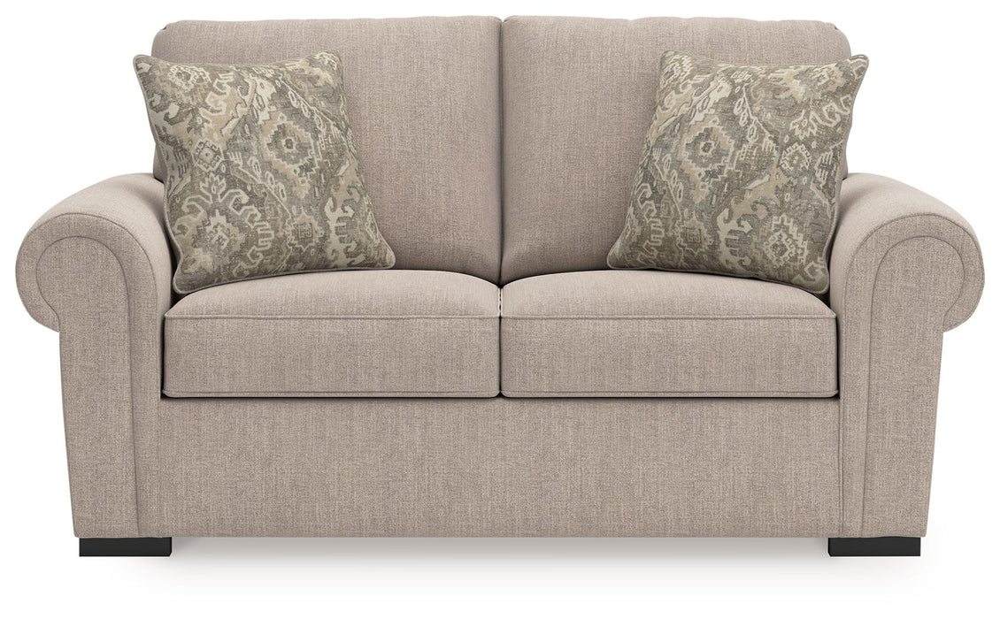 Sararose - Loveseat - Heather – Stationary Loveseats by Benchcraft® at Furniture Wholesale Plus , Nashville furniture store