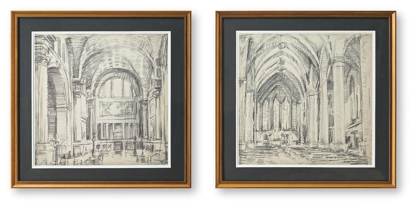 Downyard - Wall Art Set (Set of 2) - Black / Beige – Framed Print Sets by Signature Design by Ashley® at Furniture Wholesale Plus , Nashville furniture store