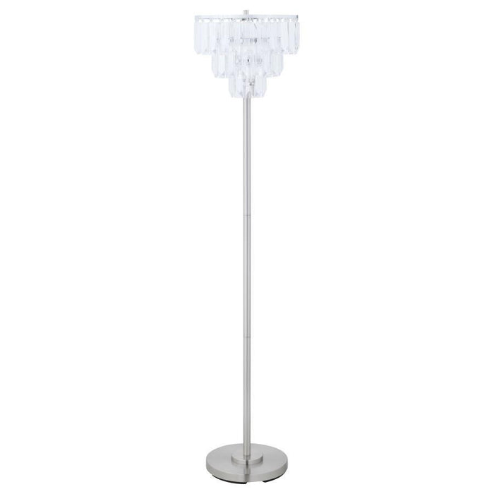 Anya - Hanging Crystal Metal Floor Lamp - Chrome – Floor Lamps by CoasterEveryday at Furniture Wholesale Plus , Nashville furniture store