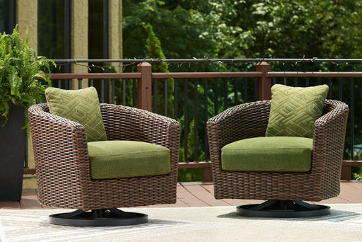 Horizon Hall - Brown / Green - Swivel Lounge With Cushion - Premium Swivel Chairs from Signature Design by Ashley® - Just $608! Shop now at Furniture Wholesale Plus  We are the best furniture store in Nashville, Hendersonville, Goodlettsville, Madison, Antioch, Mount Juliet, Lebanon, Gallatin, Springfield, Murfreesboro, Franklin, Brentwood