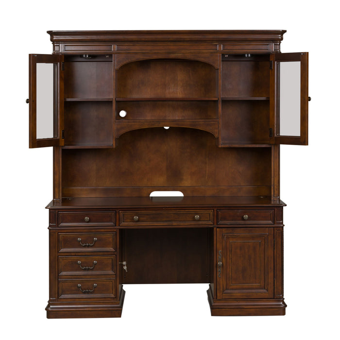 Brayton Manor - 3 Piece Jr Executive Credenza - Cognac – Credenzas & Hutches by Liberty Furniture at Furniture Wholesale Plus , Nashville furniture store