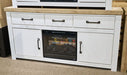 Savonport - XL TV Stand With Fireplace Option - White / Brown – TV Stands by Signature Design by Ashley® at Furniture Wholesale Plus , Nashville furniture store