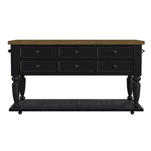 Heritage & Home - Kitchen Island With Casters - Oak Brown And Black – Islands by Elements International at Furniture Wholesale Plus , Nashville furniture store
