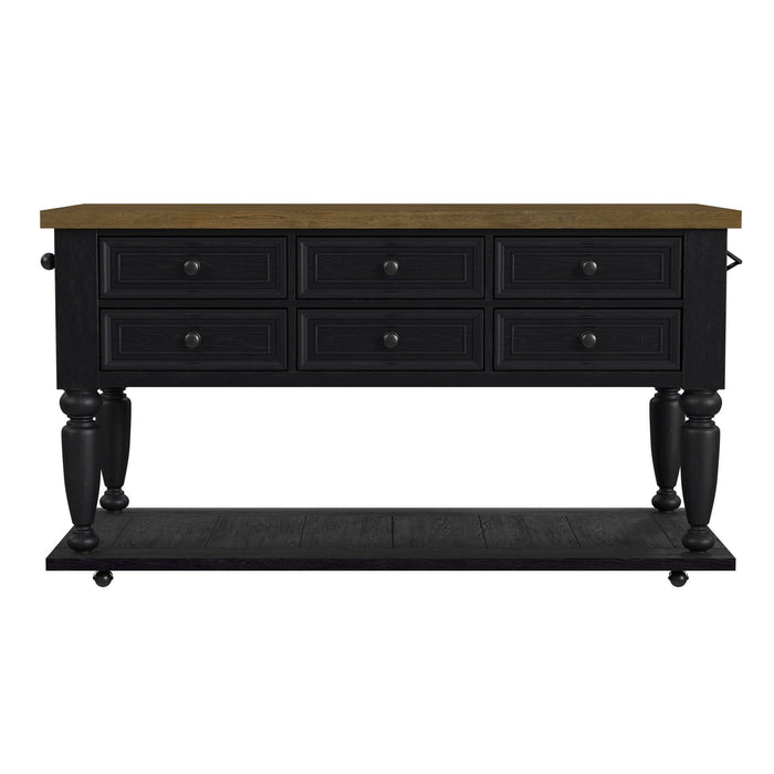 Heritage & Home - Kitchen Island With Casters - Oak Brown And Black – Islands by Elements International at Furniture Wholesale Plus , Nashville furniture store