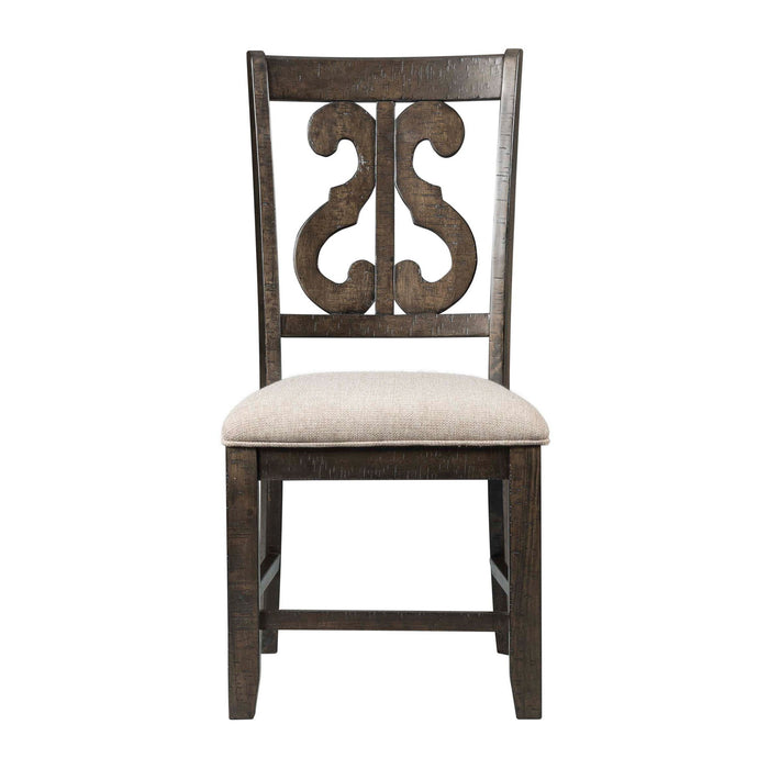 Stone - Wooden Swirl Back Side Chair (Set of 2) – Chair Sets by Elements International at Furniture Wholesale Plus , Nashville furniture store
