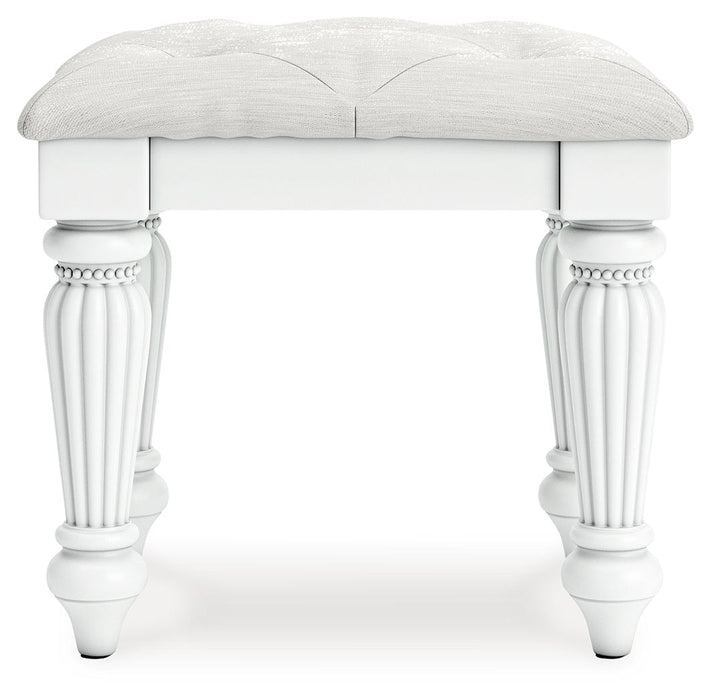 Kozlani - Vanity Upholstered Stool - White – Vanity Stools by Signature Design by Ashley® at Furniture Wholesale Plus , Nashville furniture store