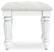 Kozlani - Vanity Upholstered Stool - White – Vanity Stools by Signature Design by Ashley® at Furniture Wholesale Plus , Nashville furniture store