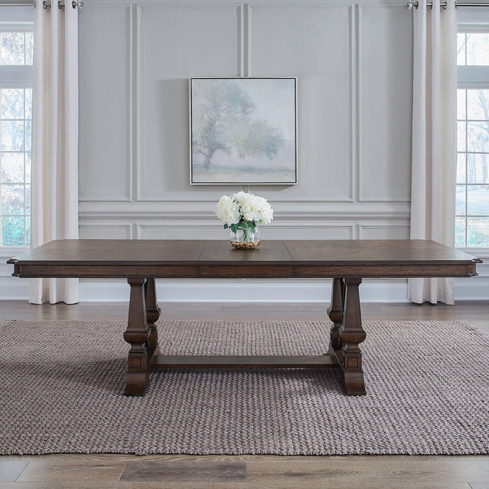 Providence Park - Trestle Table - Chateau Brown – Dining Tables by Liberty Furniture at Furniture Wholesale Plus , Nashville furniture store
