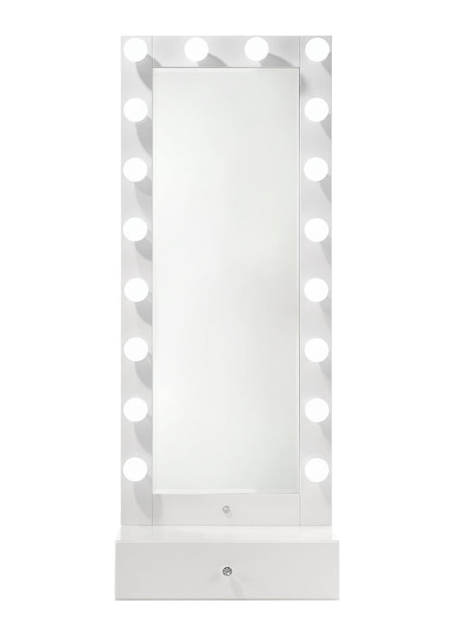 Luxo - Tall Lighted Drawer Vanity Mirror - White – Vanity Mirrors by Crown Mark at Furniture Wholesale Plus , Nashville furniture store