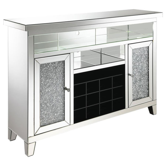 Melinda - 2-Door LED Mirrored Wine Storage Bar Cabinet - Silver – Wine Cabinets by CoasterElevations at Furniture Wholesale Plus , Nashville furniture store