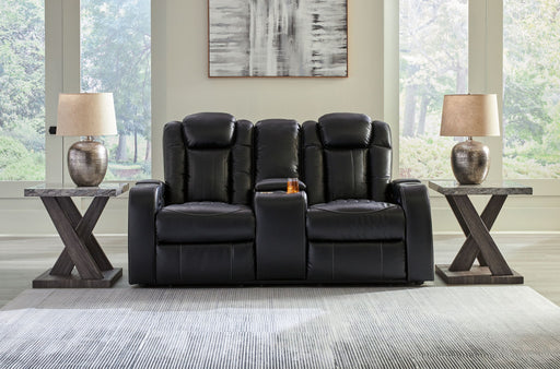 Caveman Den - Power Reclining Loveseat with Console/ Adj Hdrst - Midnight – Reclining Loveseats by Signature Design by Ashley® at Furniture Wholesale Plus , Nashville furniture store