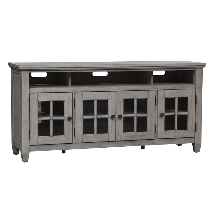 Heartland - Entertainment TV Stand - Antique White / Tobacco Tops – TV Stands by Liberty Furniture at Furniture Wholesale Plus , Nashville furniture store