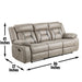 Tyson - Recliner Sofa With Drop Down Table - Pearl Silver – Reclining Sofas by Steve Silver Furniture at Furniture Wholesale Plus , Nashville furniture store