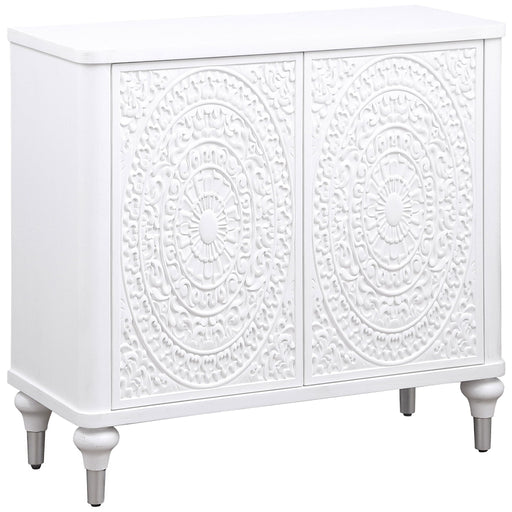 Cardella - 2 Door Mandala Accent Cabinet - Distressed White – Accent Cabinets by Coaster Fine Furniture at Furniture Wholesale Plus , Nashville furniture store